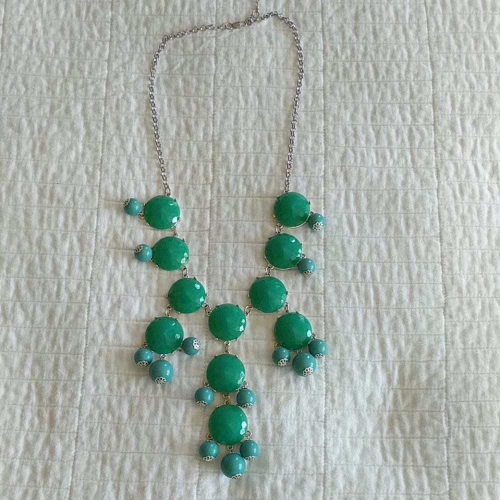 Jade green costume necklace